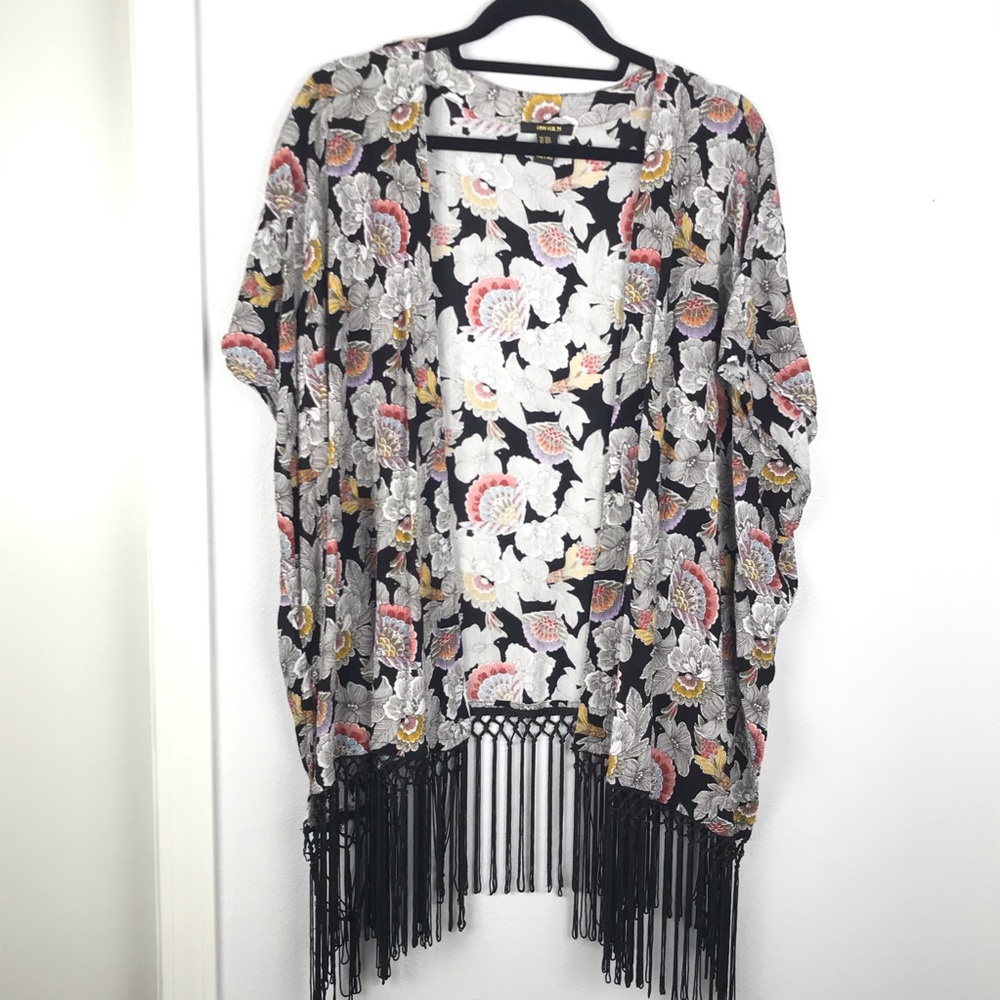 Forever 21 Floral Fringe Kimono